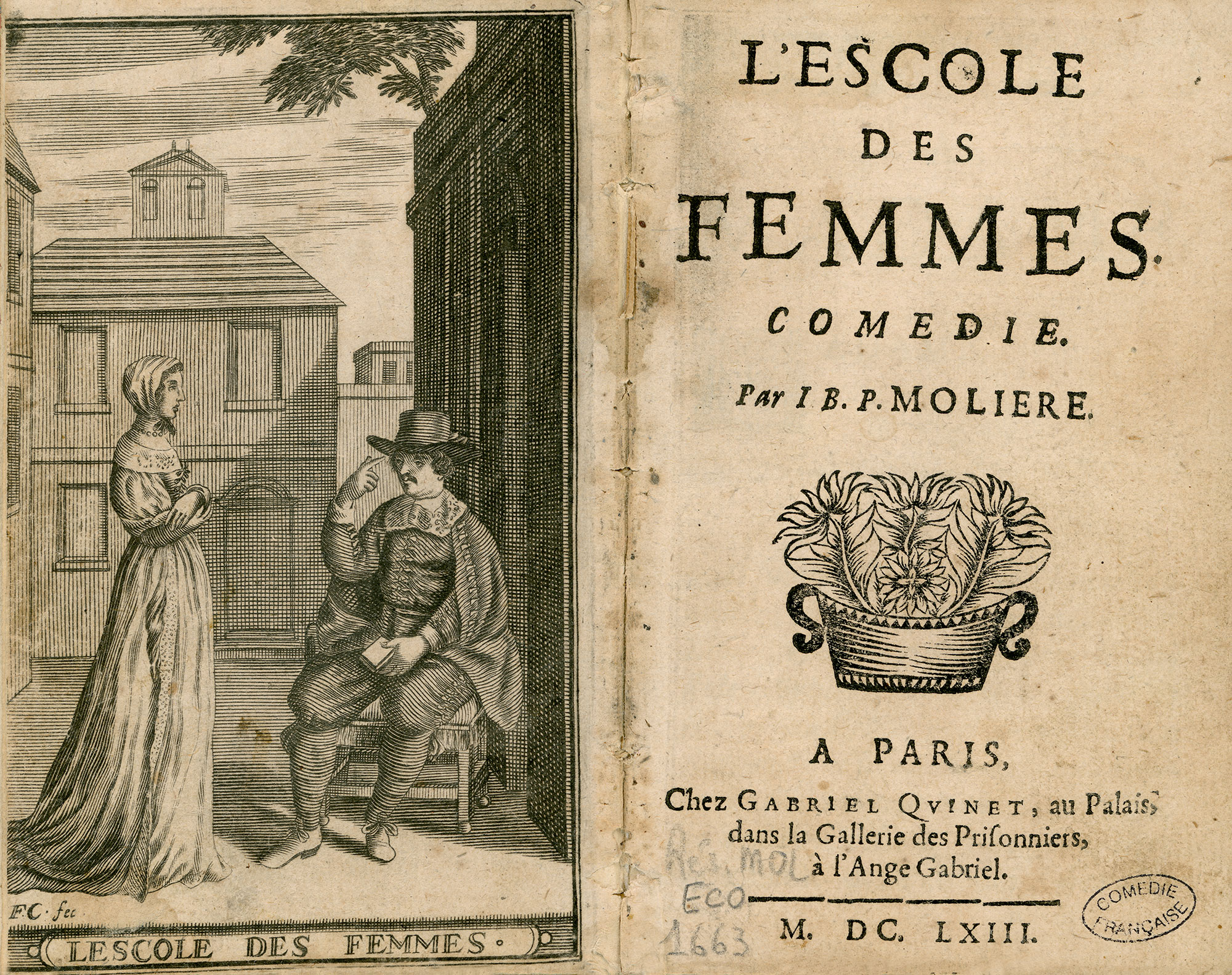 Frontispice et page de titre de la pièce