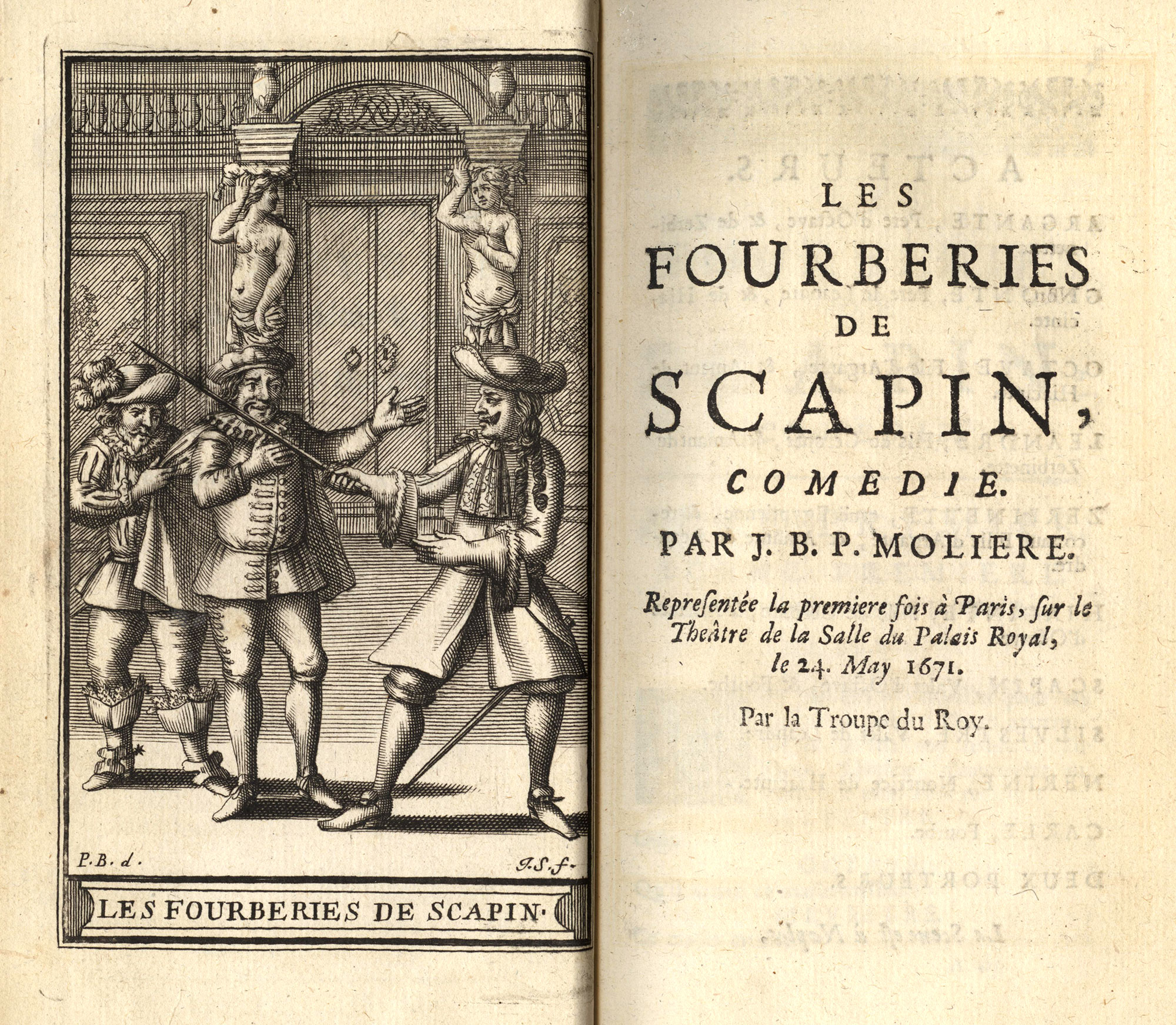 Frontispice et page de titre de la pièce