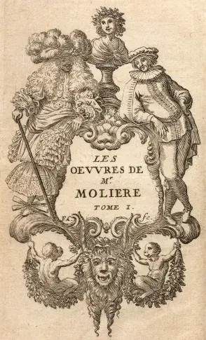 Frontispice de la première édition des "Œuvres de Monsieur Molière", Paris : C. Barbin, 1666