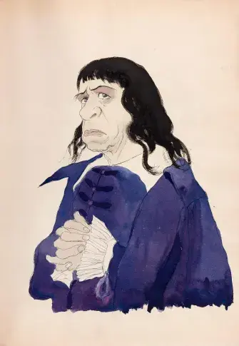 Jean Yonnel dans "Le Tartuffe", dessin de Nikolaï Sokolov