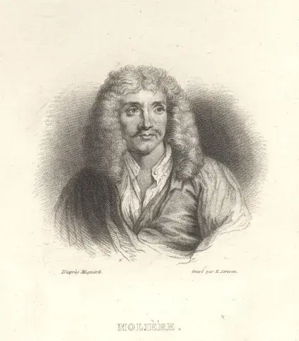 Molière / gravure de E. Scriven, d'après Mignard