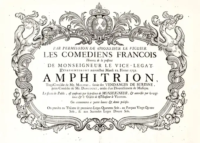 Affiche du 12 février 1732