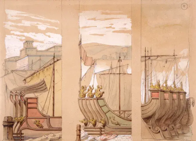 « Iphigénie en Aulide » de Jean Racine : le camp d'Agamemnon / Pascal Blanchard, 1822