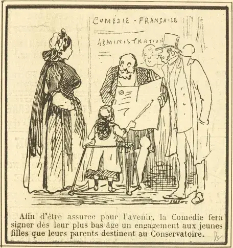Engagement à la Comédie-Française des jeunes lauréats du Conservatoire. Album Pasteur, 1885.