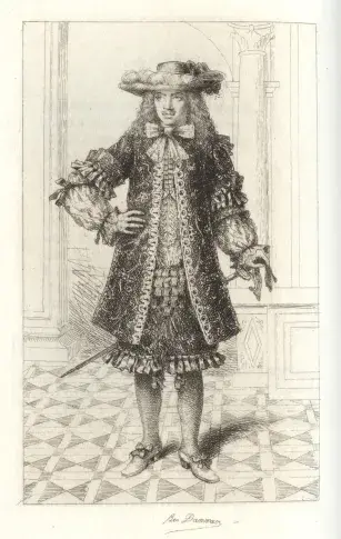 Molière dans "Le Bourgeois gentilhomme" / gravure de Benjamin Damman