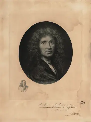 Molière / photogravure d'après Pierre Mignard, [1880-1904]