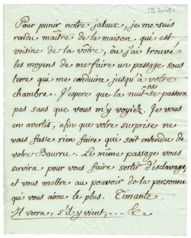 Billet de scène de « Le Florentin » : comédie en 1 acte en vers, [1685]