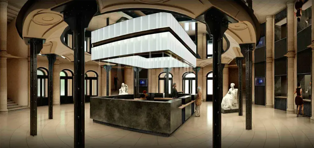 Salle Richelieu, projet de réaménagement du péristyle, 2020. Document C. Bottineau