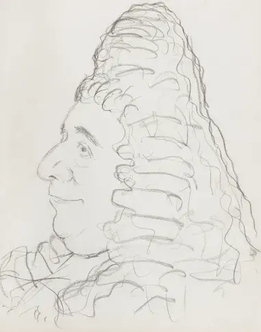 Louis Seigner dans "Le Bourgeois gentilhomme", dessin de Nikolaï Sokolov