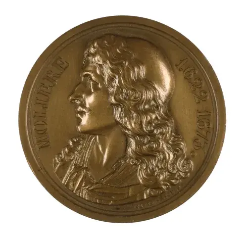 Molière, médaille en bronze gravée par F. Caunois