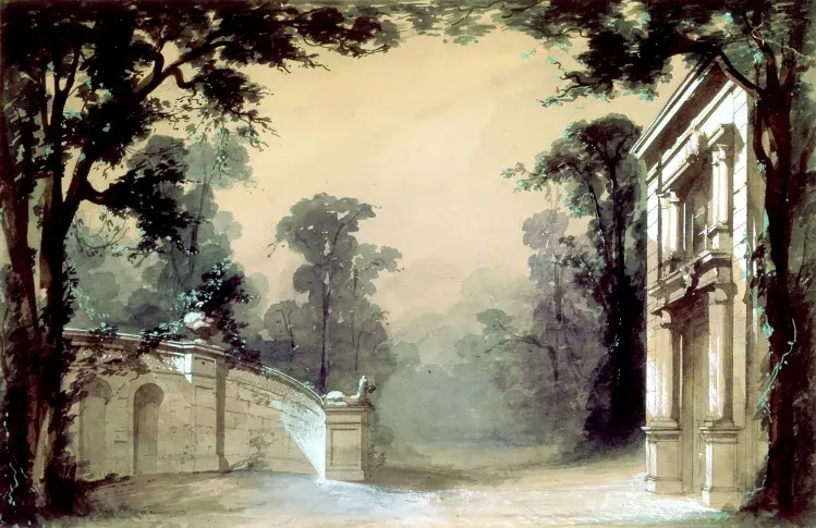 « Angelo, tyran de Padoue » de Victor Hugo : acte I, le jardin / Cicéri, Séchan et Feuchère, 1835