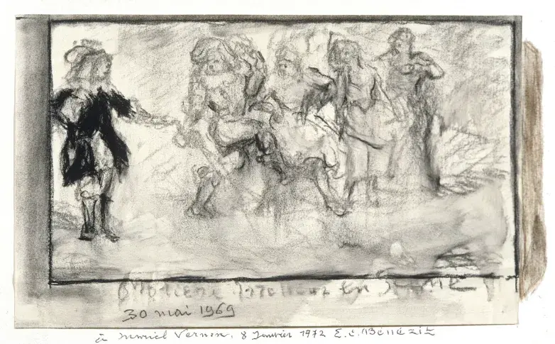 Molière, metteur en scène / dessin d'Emmanuel Benezit