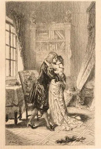 Scène Molière / dessin et gravure d'Adolphe Lalauze