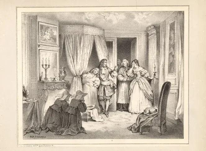 La Mort de Molière / lithographie de Caboche et Cie