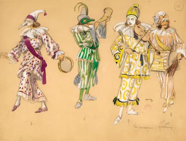 Les Fâcheux, 1921, les Masques