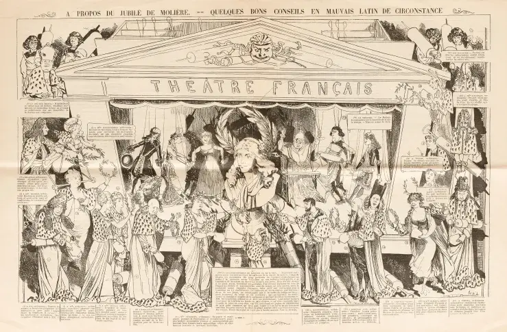 A propos du jubilé de Molière / dessin de Sahib