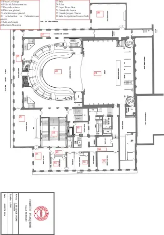 Salle Richelieu, plan de l’étage scène,  janvier 2014