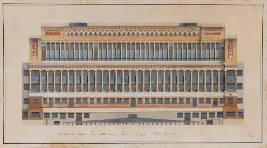 Coupe transversale du Théâtre de la République, par Moreau, 1799