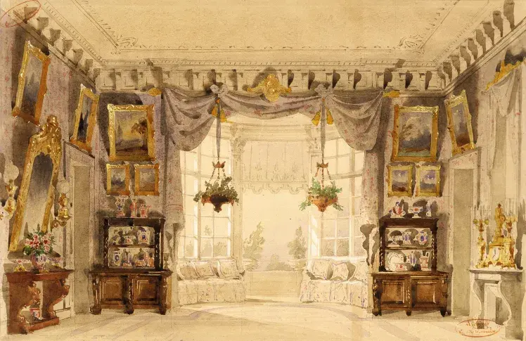 « Gabrielle » d’Emile Augier : salon / Nolau et Rubé, 1849