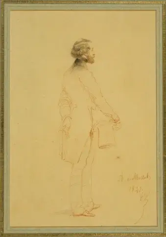 Alfred de Musset, dessin d’Eugène Lami, 1841