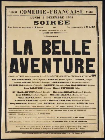 Affiche du 3 décembre 1932