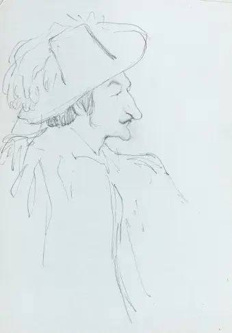 Jean Vilar dans "Dom Juan", dessin de Nikolaï Sokolov