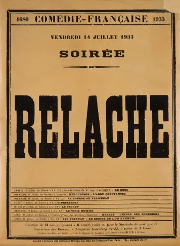 Affiche du 14 juillet 1933