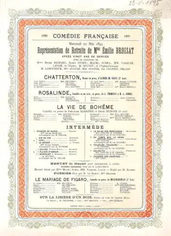 Programme du 22 mai 1895