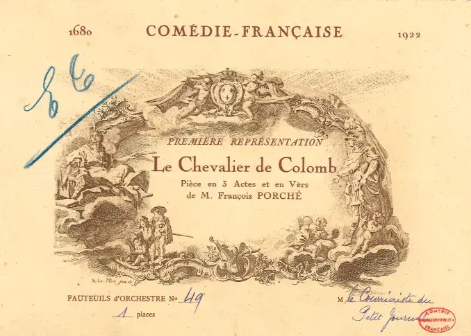 Billet, 26 octobre 1922
