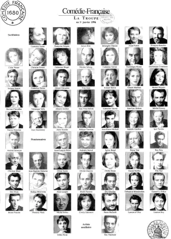 Trombinoscope de la troupe de la Comédie-Française, 1996. Photographies de Marc Enguérand