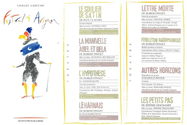 Avant-programme du Festival d’Avignon, 9 juillet-6 août 1987