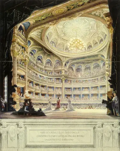 Vue de la salle de Victor Louis, 1790